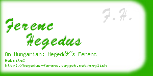 ferenc hegedus business card